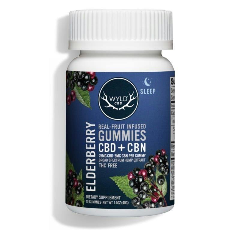 Elderberry | 5:1 CBD:CBN Hemp Gummies | 250mg | 10pk | 25mg/ea by Wyld