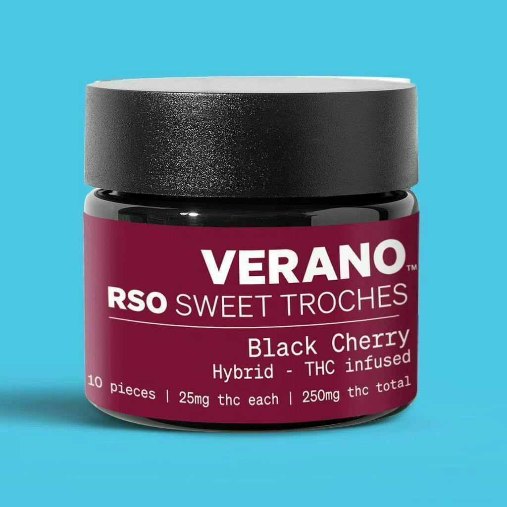 Verano | Black Cherry RSO Troches | Gummies | 250mg | 25mg/ea | 10pk by Verano