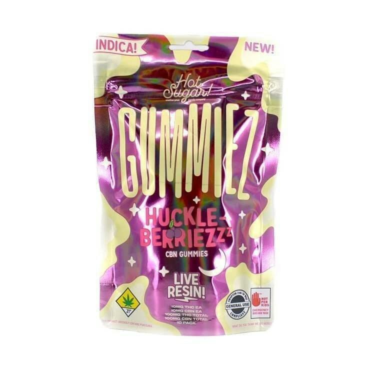 Hot Sugar | Huckleberry 1:1 Gummiez | 100mg | 10ct | 10mg/ea by Phat Panda