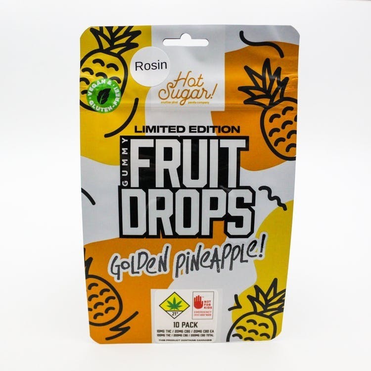 Golden Pineapple 1:2:2 Gummies | 100mg | 10pk | 10mg/ea by Phat Panda