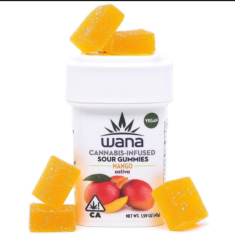 Wana | Sour Mango | Sativa | 100mg | Gummies | 10pk | 10mg/ea