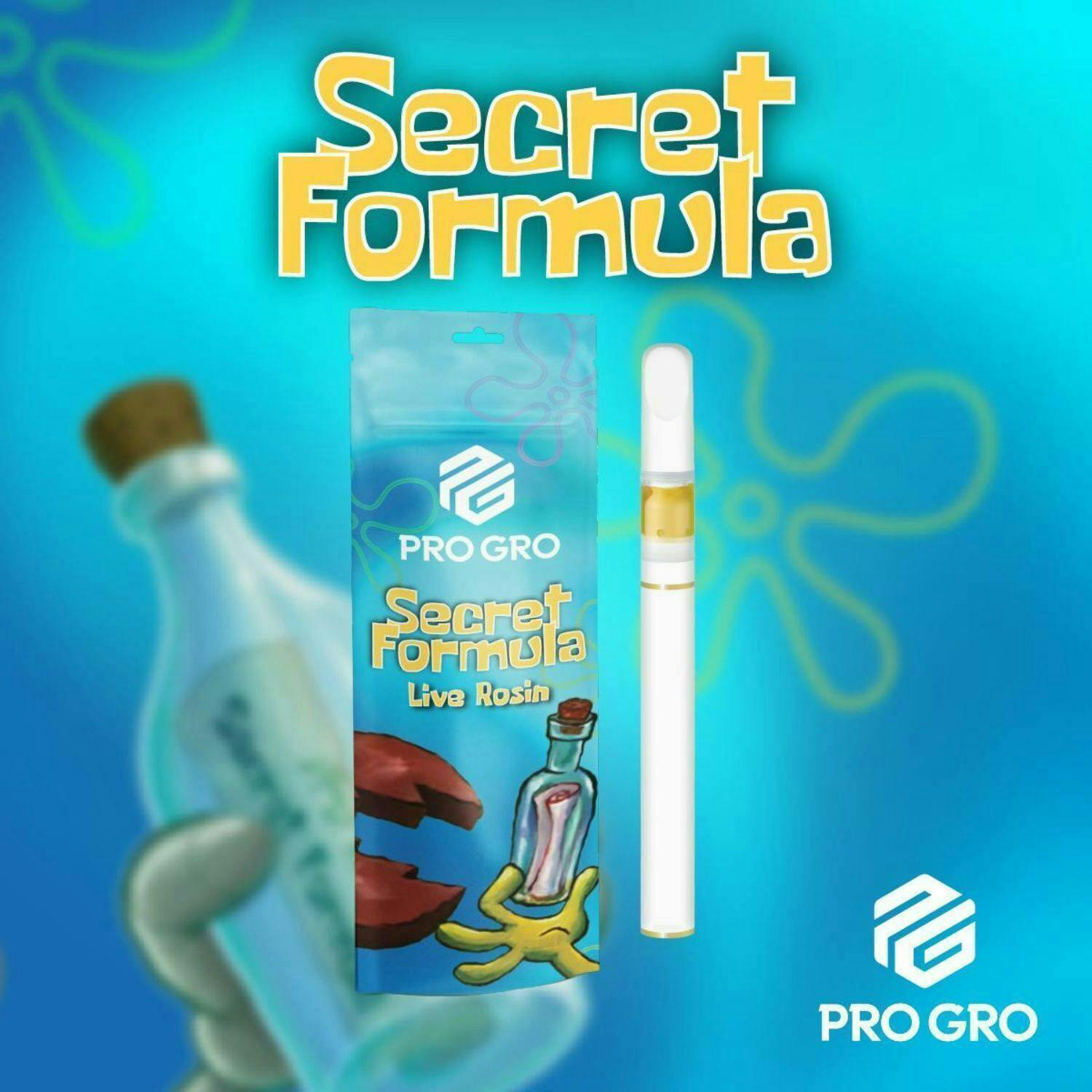 Pro Gro | Secret Formula | Live Rosin Disposable | 0.5g