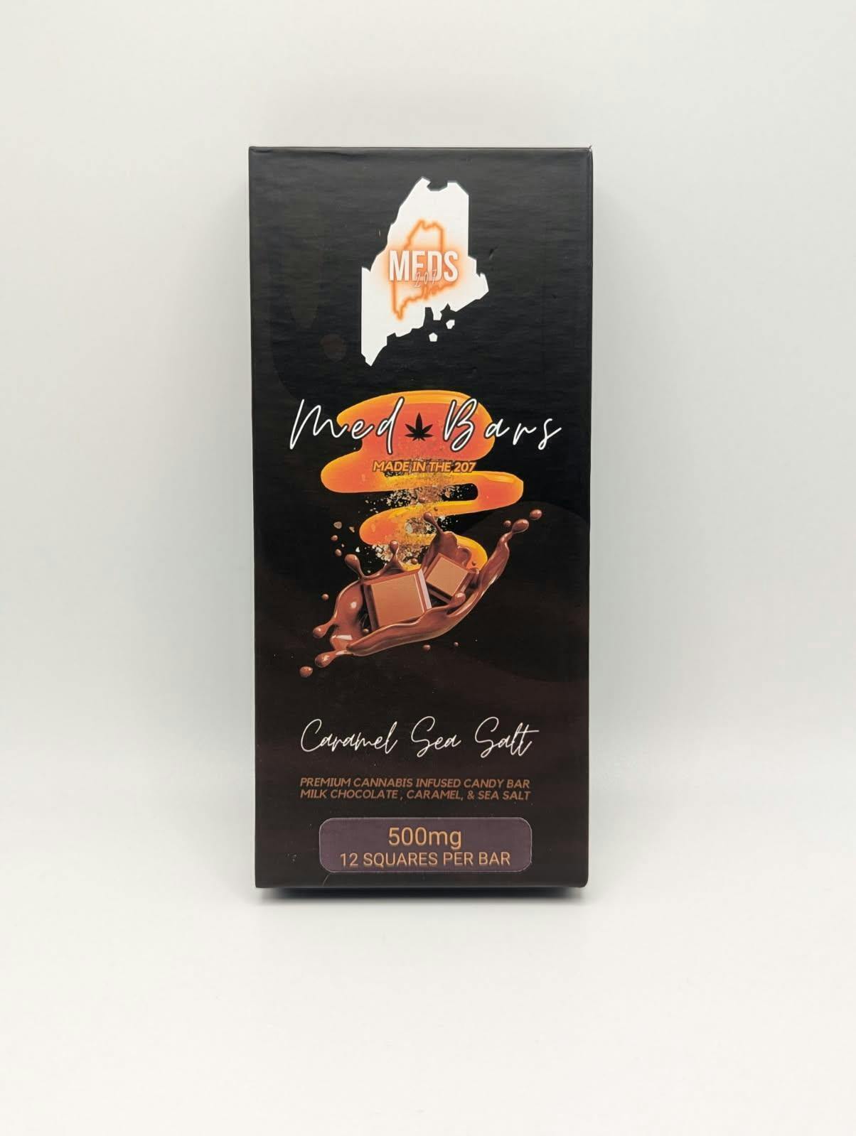 Caramel Sea Salt Chocolate Bar | 500mg | Meds 207 | Chocolates | 12pk | 41.