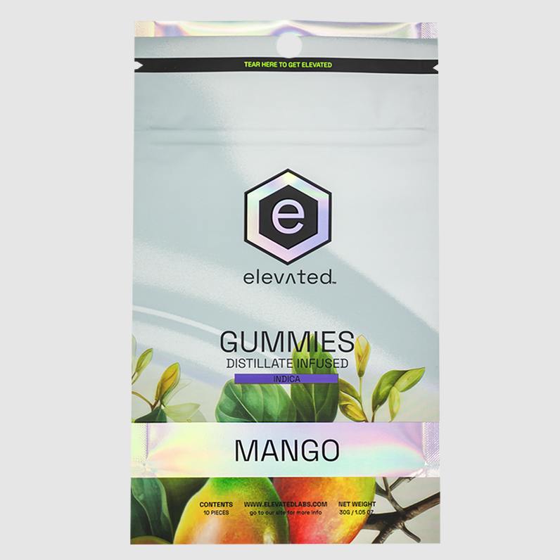 Elevated | Mango Distillate Infused Gummies | 500mg | 10ct | 50mg/ea