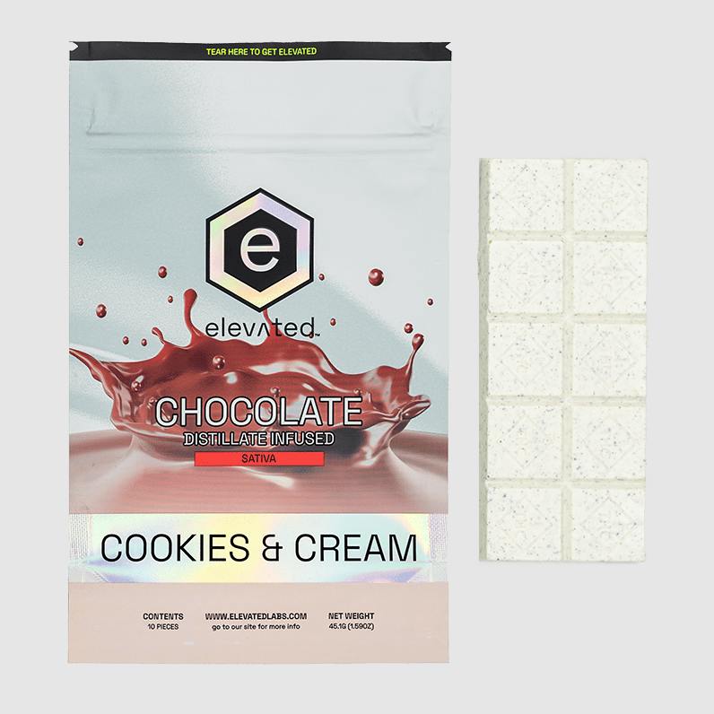 Elevated | Distillate Cookies & Cream Chocolate | 500mg | 10ct | 50mg/ea by Elevated Labs