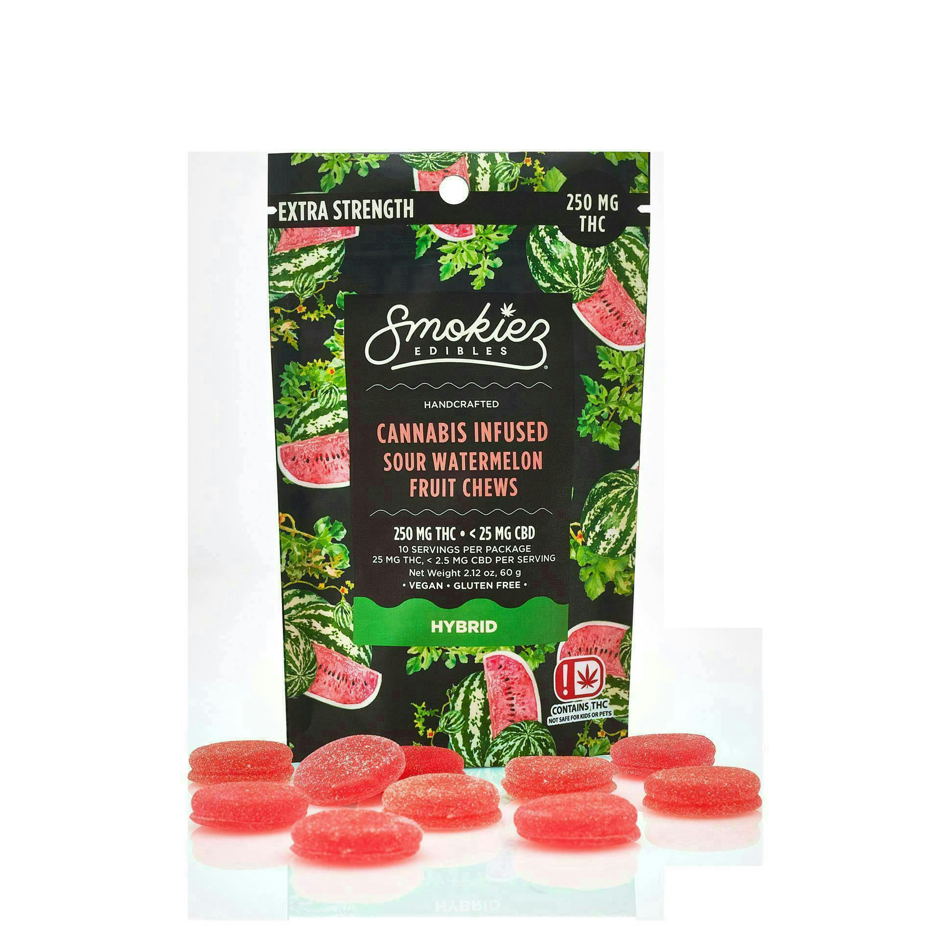 Sour Watermelon Gummies | 250mg | 10ct | 25mg/ea