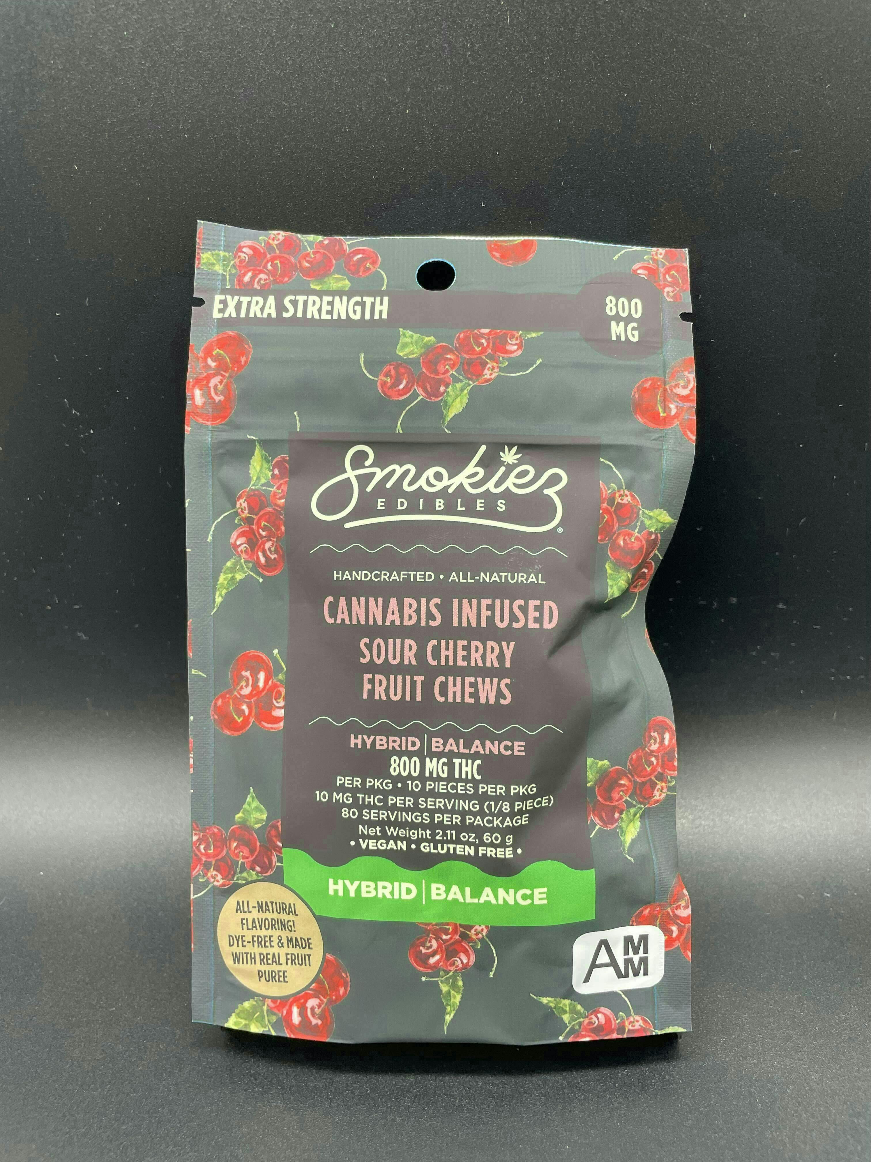 Sour Cherry Gummies | 800mg | 10ct | 80mg/ea by Smokiez Edibles