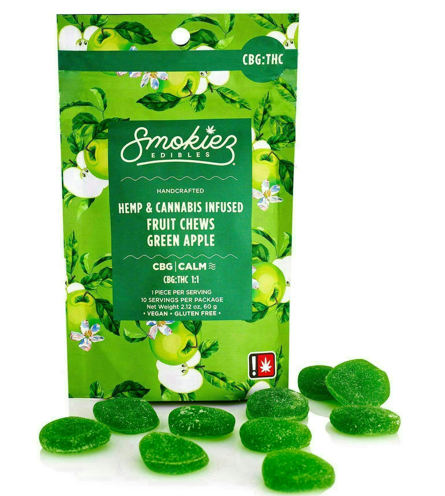 Green Apple Fruit Chews CBG:THC 1:1 · 200mg · 10ct