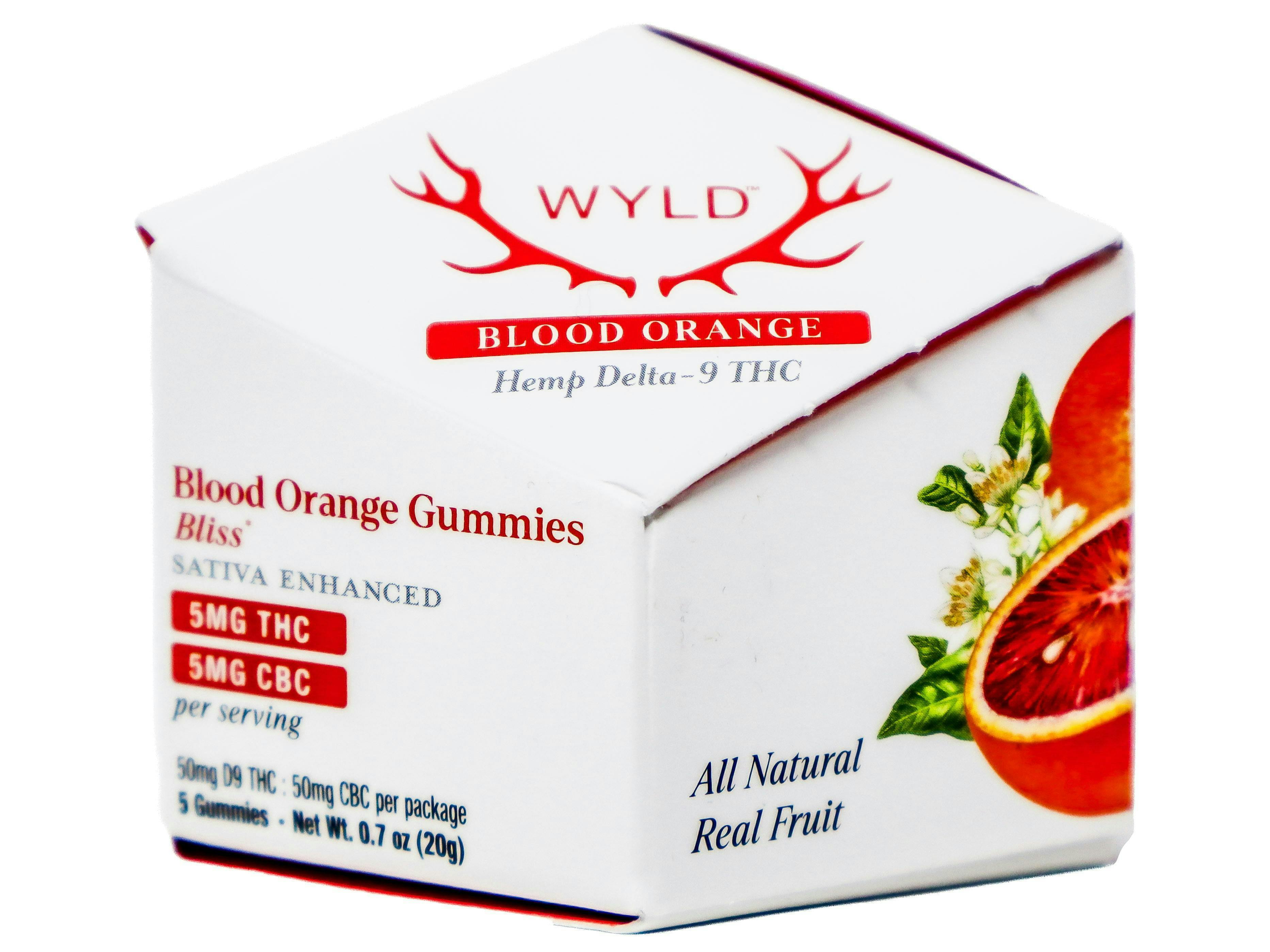 Blood Orange | 1:1 THC:CBC Gummies | 25mg | 5pk | 5mg/ea by Wyld