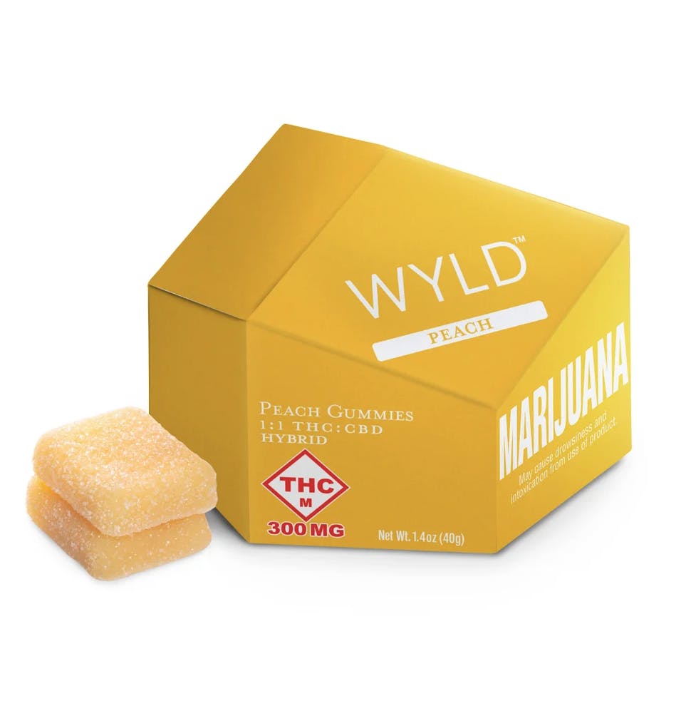 Peach 1:1 THC:CBD Hybrid Enhanced Gummies | 300mg | 10ct | 30mg/ea