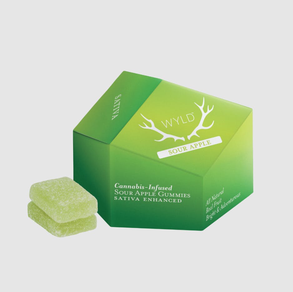 Wyld: Sour Apple Sativa Enhanced Gummies - 100mg - 20ct - 5mg/ea