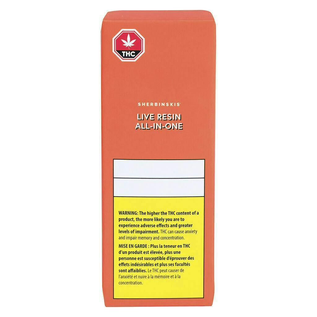 Sherbinskis | Orange Sherbs | Live Resin All-in-One Disposable | 0.5g