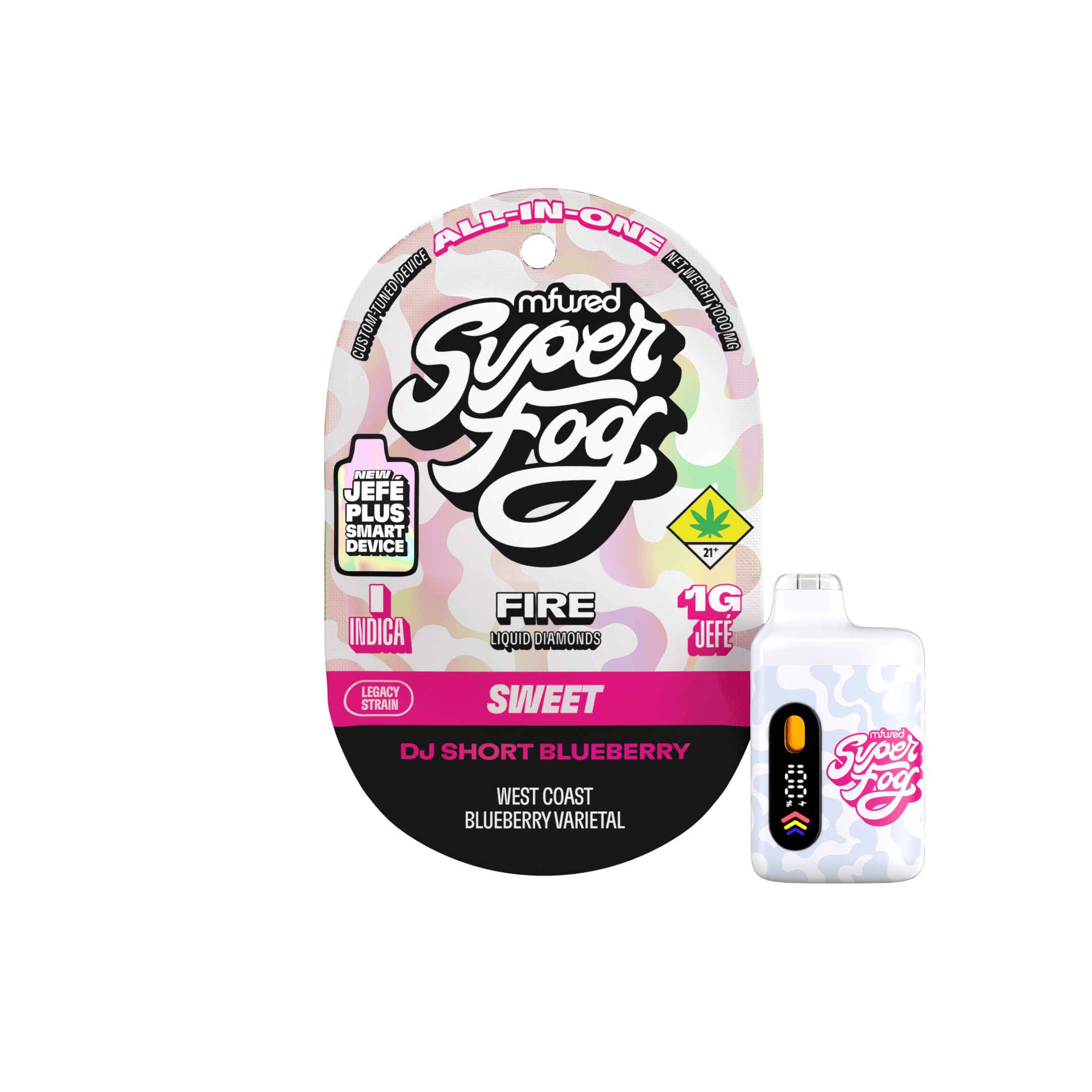 DJ Short Blueberry | FIRE Liquid Diamonds Jefé Plus Disposable | 1g by Super Fog by MFused