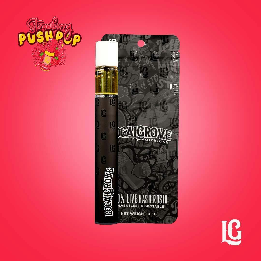 Local Grove Live Hash Rosin Disposable | Strawberry Push Pop | 0.5G