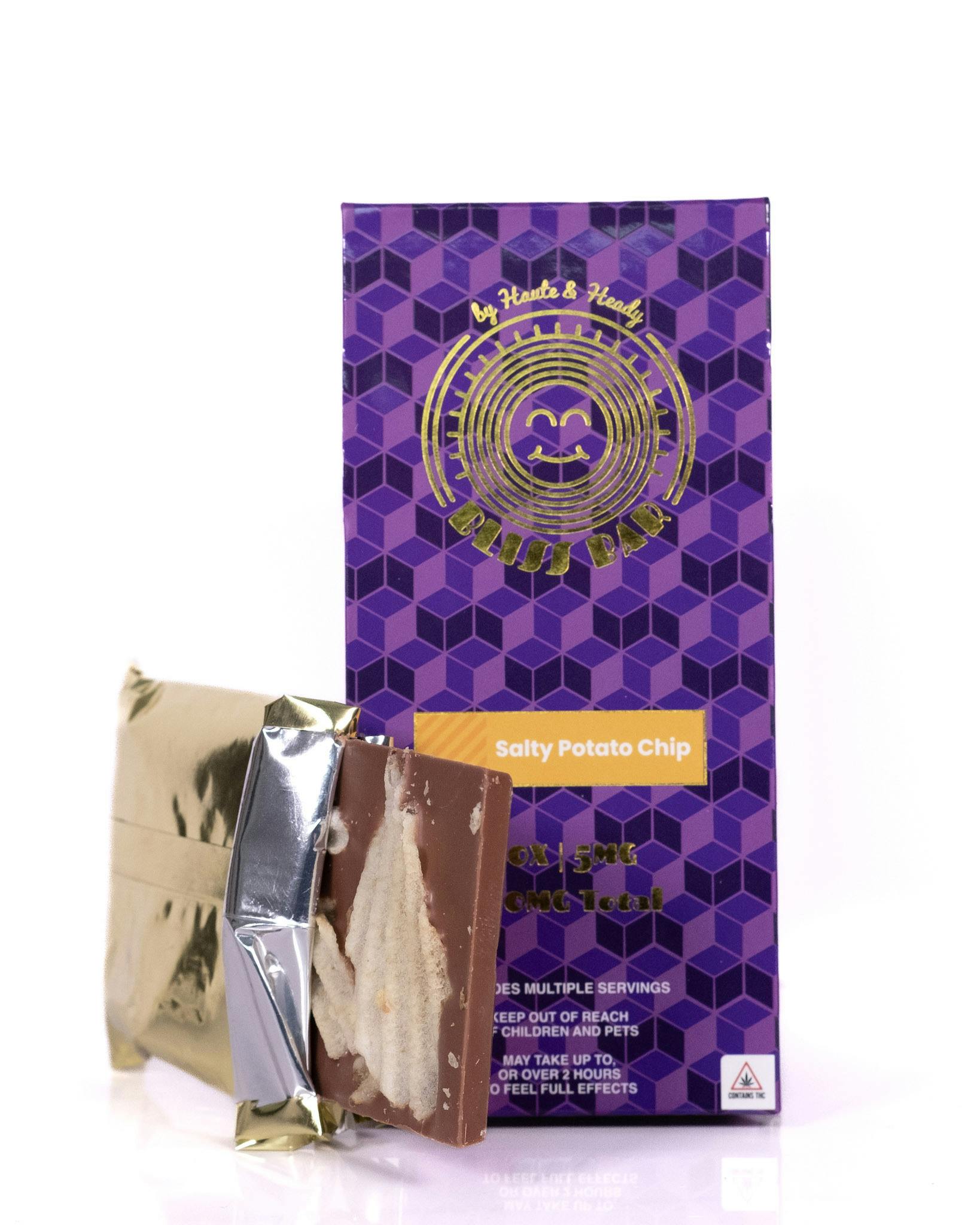 Bliss Bar | Salty Potato Chip Chocolates | 100mg | 20ct | 5mg/ea
