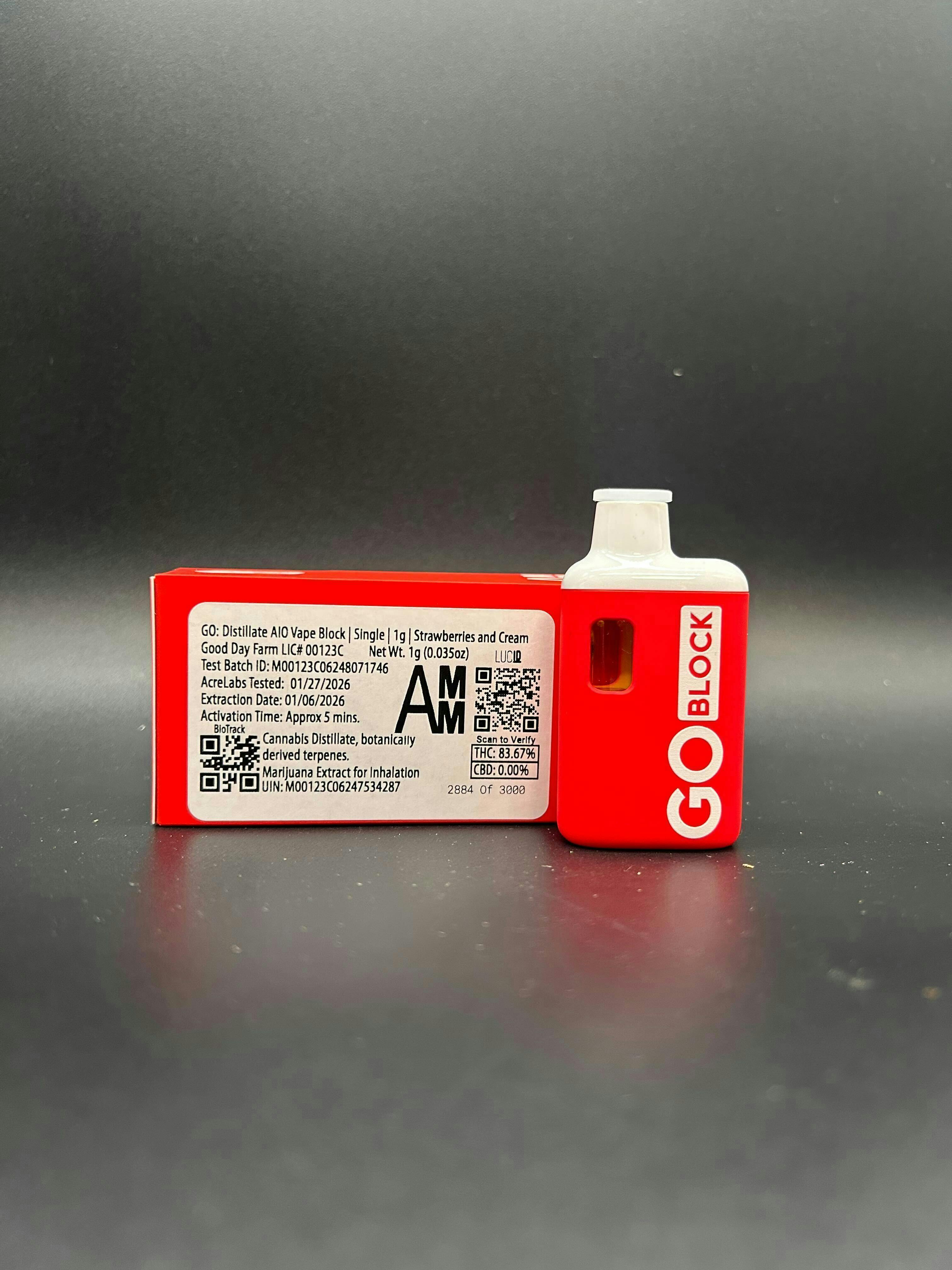 Strawberries and Cream | Disposable | 1g at Greenlight Dispensary Rock Port