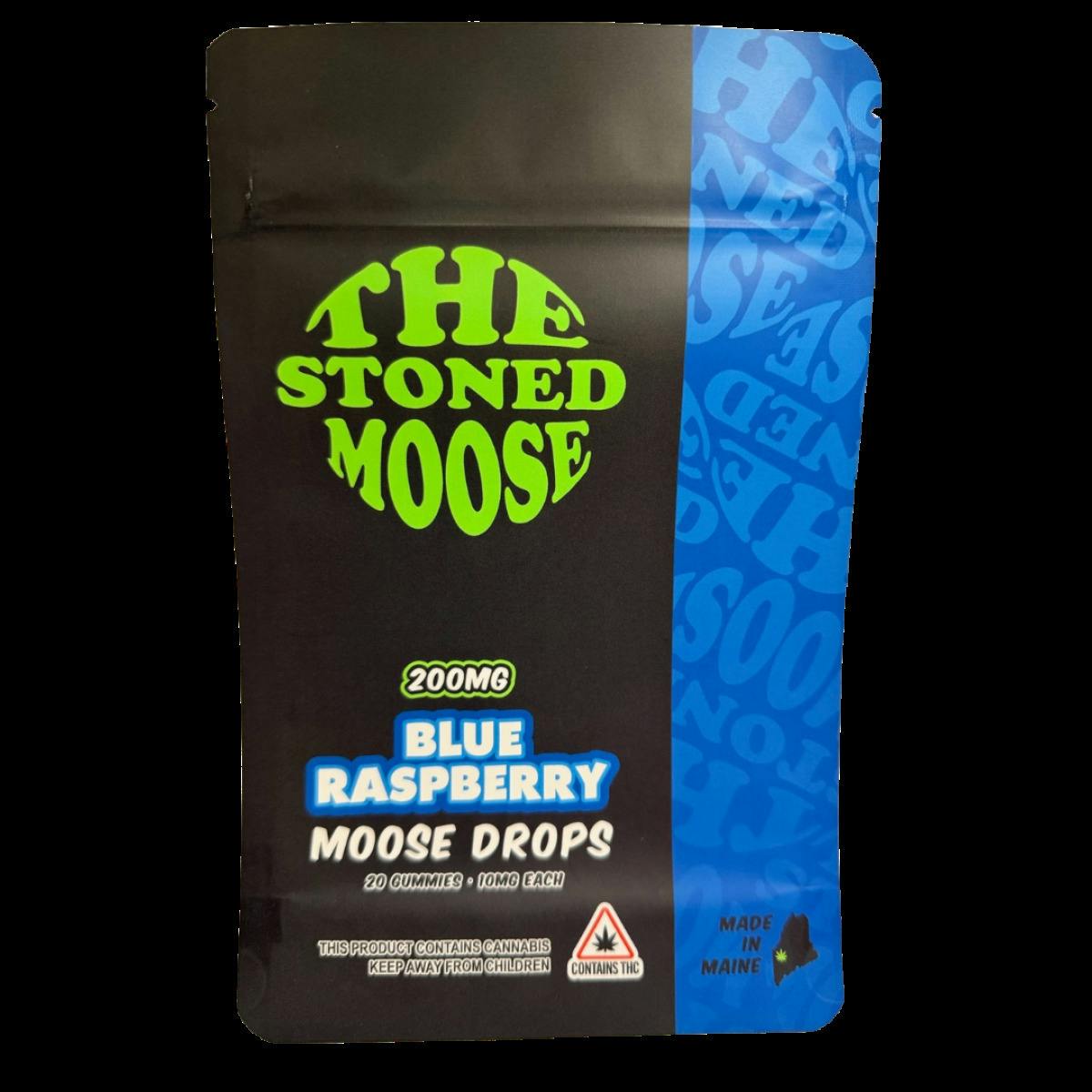 The Stoned Moose - 200MG Moose Drops - Sour Blue Raspberry | Gummies | 200m
