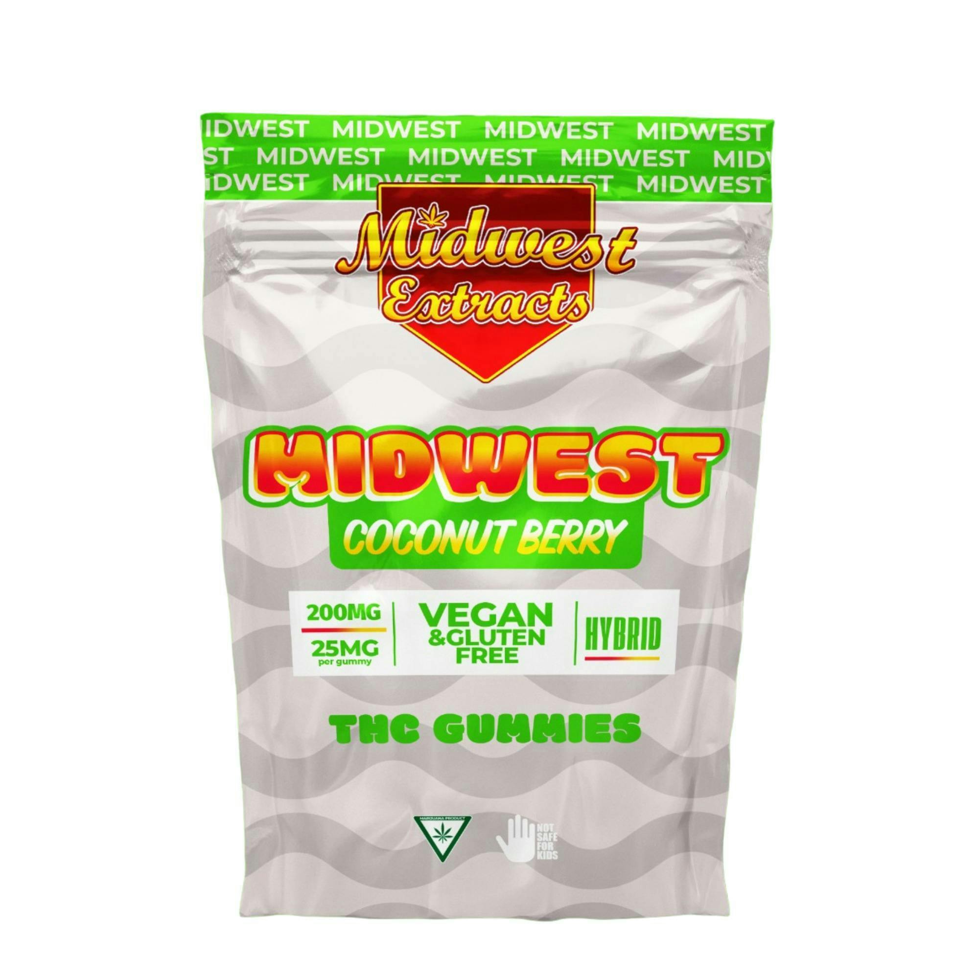 Midwest Extracts | Coconut Berry | Gummies | 8pk | 25mg/ea at Information Entropy - Cannabis Retailer - Ann Arbor