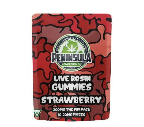 Strawberry Live Rosin Gummies | 200mg | 10ct | 20mg/ea