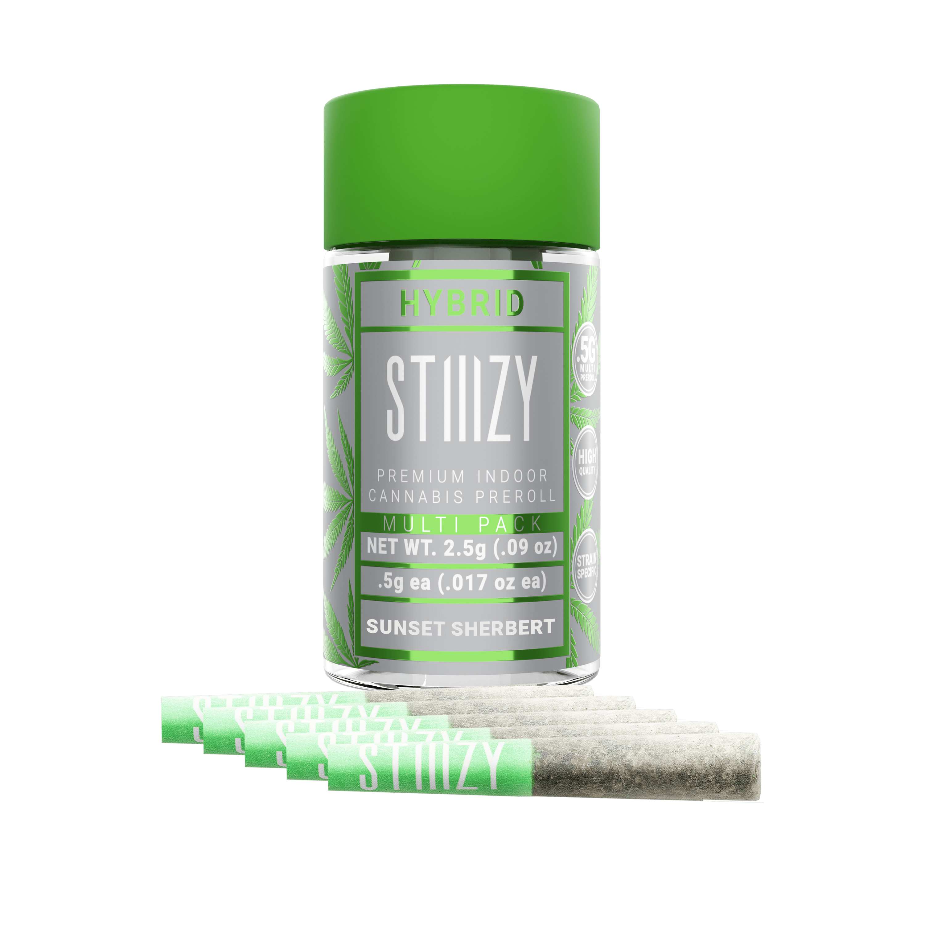 - SUNSET SHERBERT - .5G Naked Preroll 5 Pack