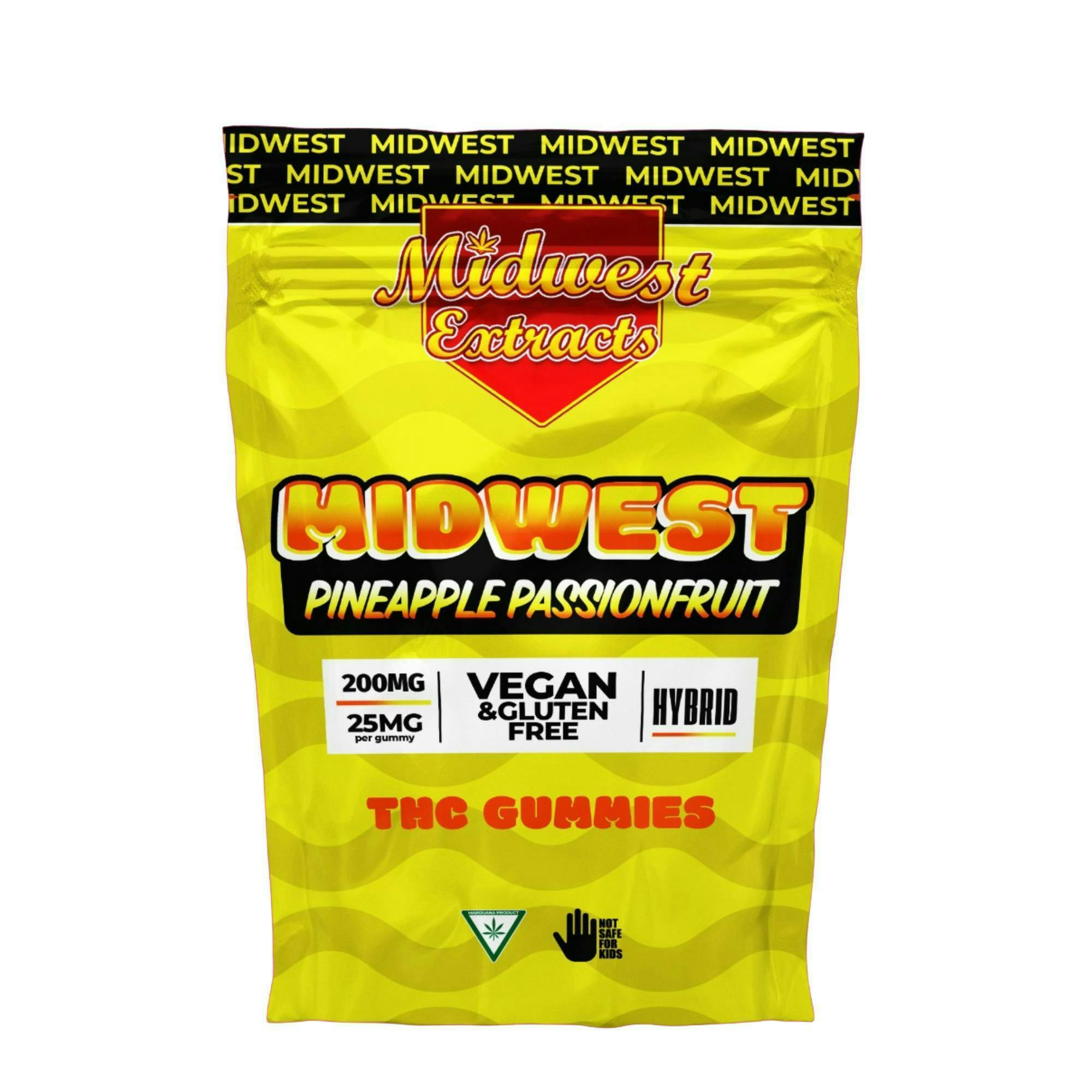 Midwest Extracts | Pineapple Passionfruit | Gummies | 200mg | 8pk | 25mg/ea at Levels Cannabis - Kalamazoo