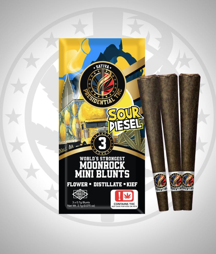 Sour Diesel | Moon Rock Blunts Infused Minis | 0.7g each | 3pk