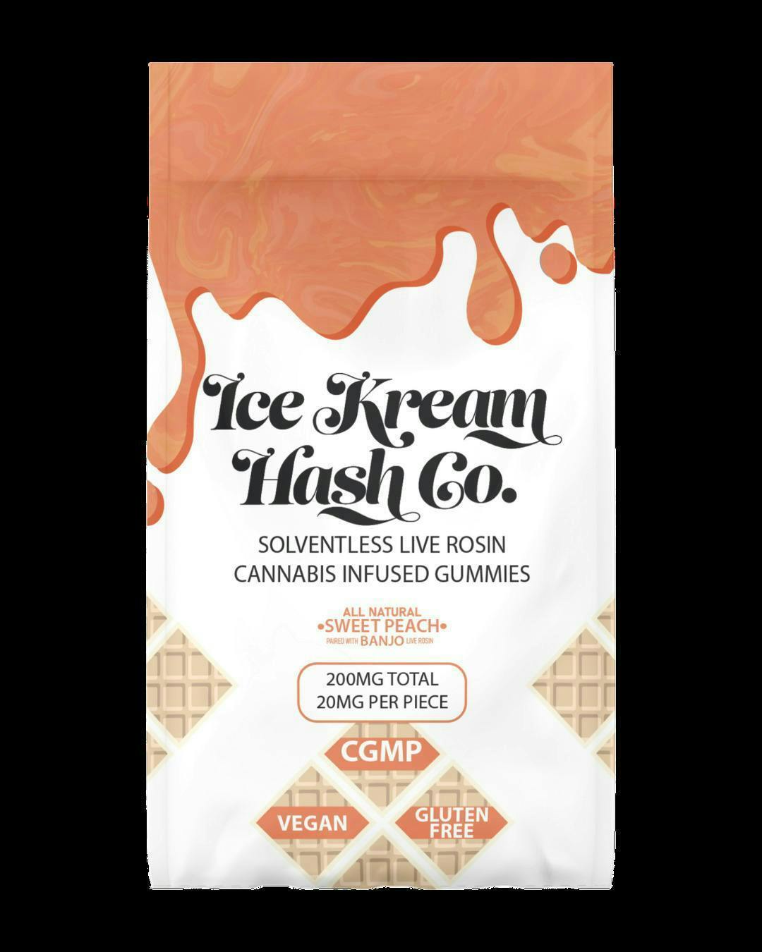 Sweet Peach Live Rosin Gummies | 200mg | 10ct | 20mg/ea by Ice Kream Hash Co.