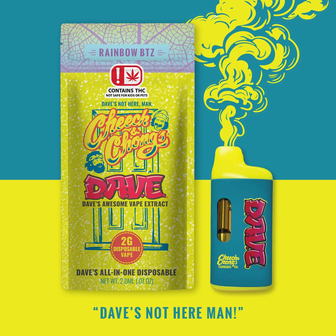 D.A.V.E. - 2 gram Disposable Vape - Rainbow BTZ - Hybrid by Cheech & Chong - Oklahoma