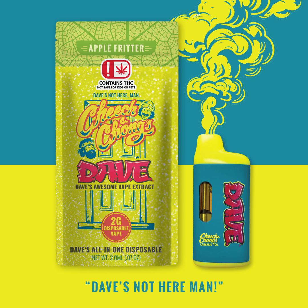 D.A.V.E. - 2 gram Disposable Vape - Apple Fritter - Sativa by Cheech & Chong - Oklahoma