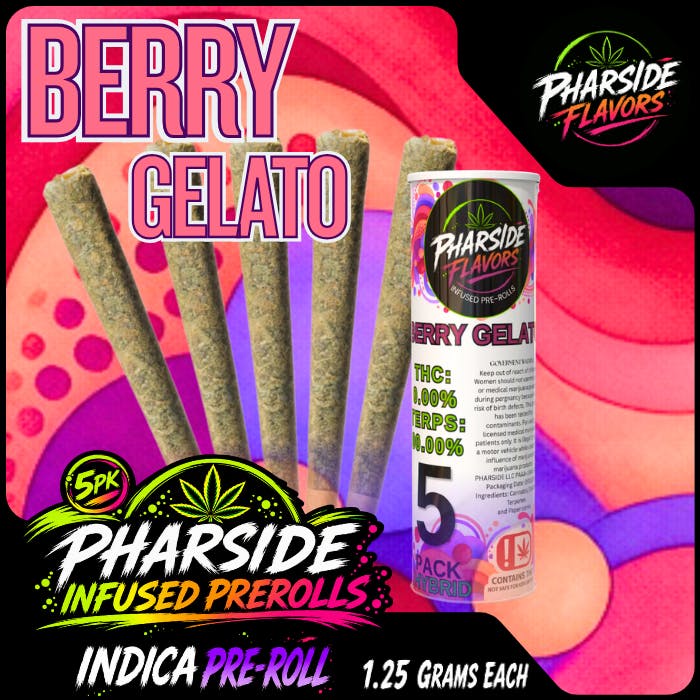 Pharside - Infused Pre-Roll 5 Pack- Berry Gelato 6.25g