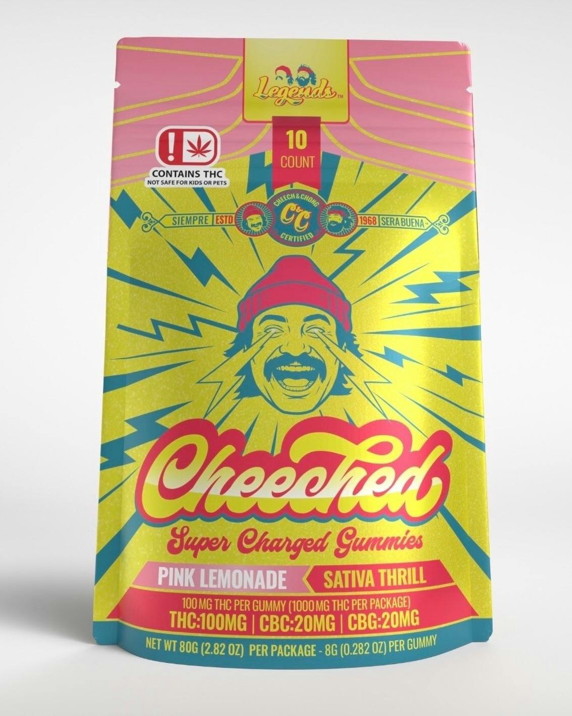 Cheeched | Pink Lemonade | 5:1:1 THC:CBC:CBG 1000mg | 10ct | 100mg/ea