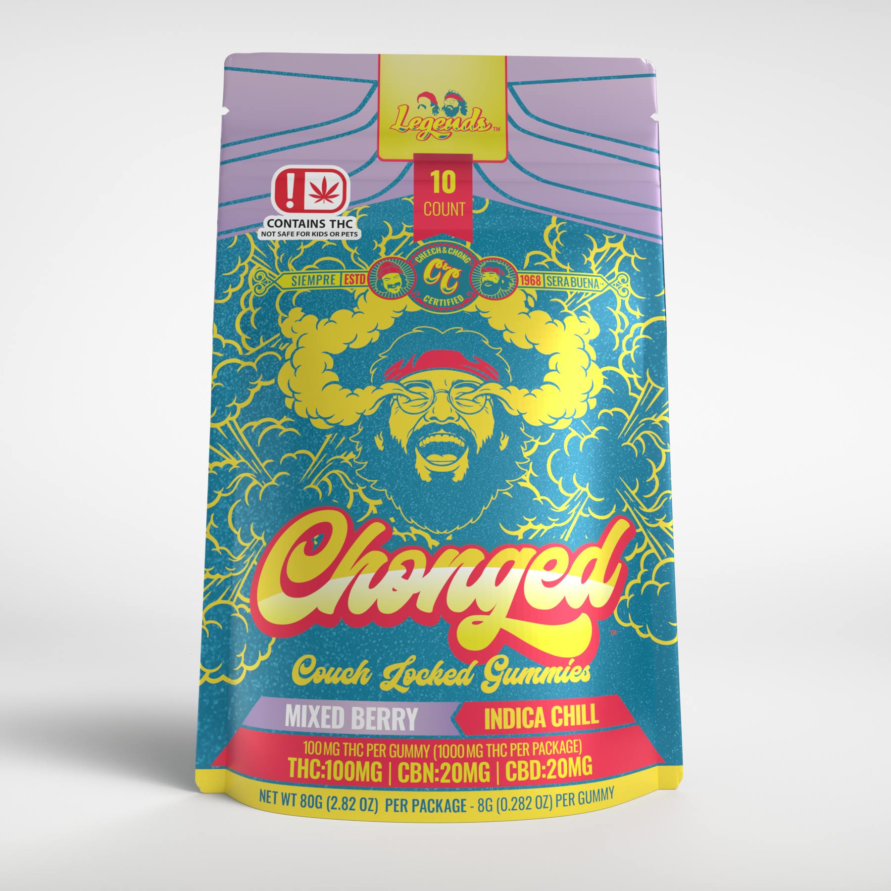 Chonged | Mixed Berry | 5:1:1 THC:CBN:CBD 1000mg | 10ct | 100mg/ea