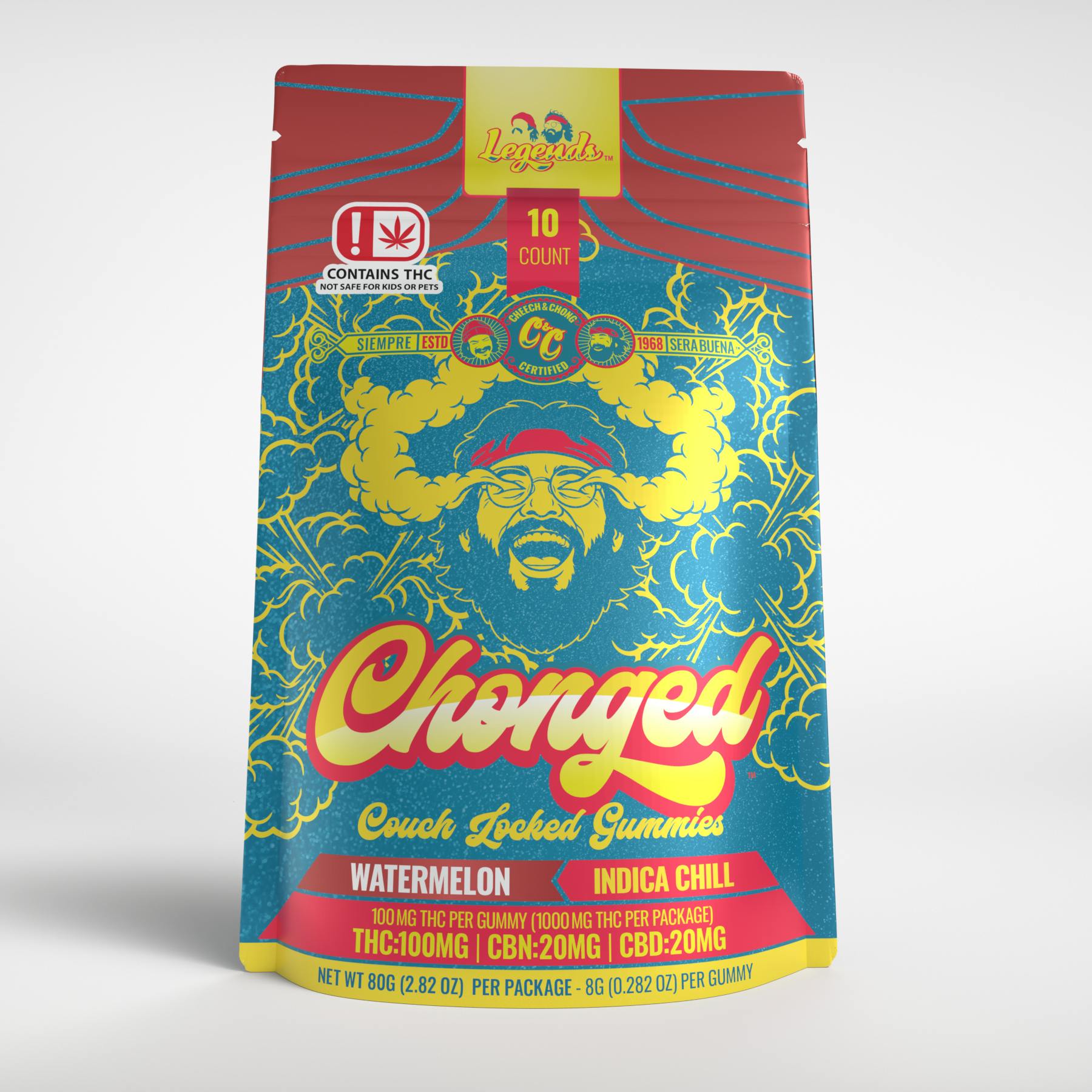 Chonged | Watermelon | 5:1:1 THC:CBN:CBD 1000mg | 10ct | 100mg/ea