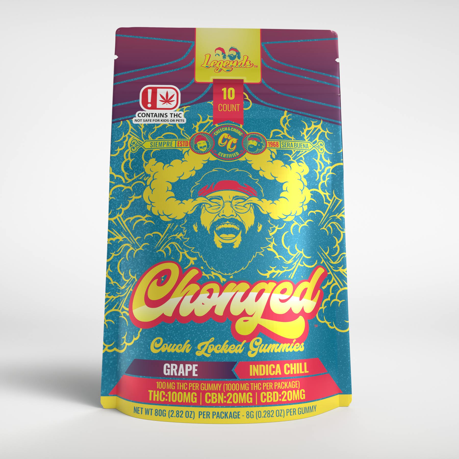 Chonged | Grape | 5:1:1 THC:CBN:CBD 1000mg | 10ct | 100mg/ea
