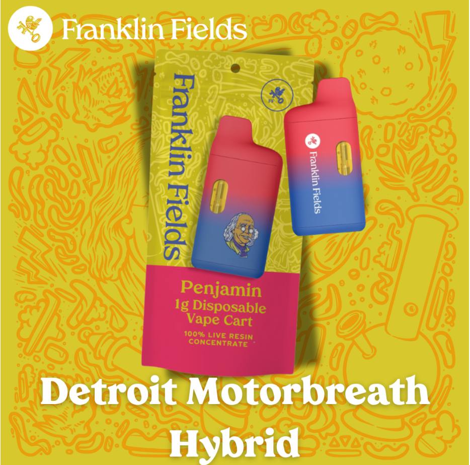 FF LIVE RESIN VAPE CART HYBRID DETROIT MOTORBREATH 1G by Franklin Fields