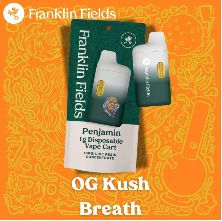 FF LIVE RESIN VAPE CART SATIVA OG KUSH BREATH 1G by Franklin Fields