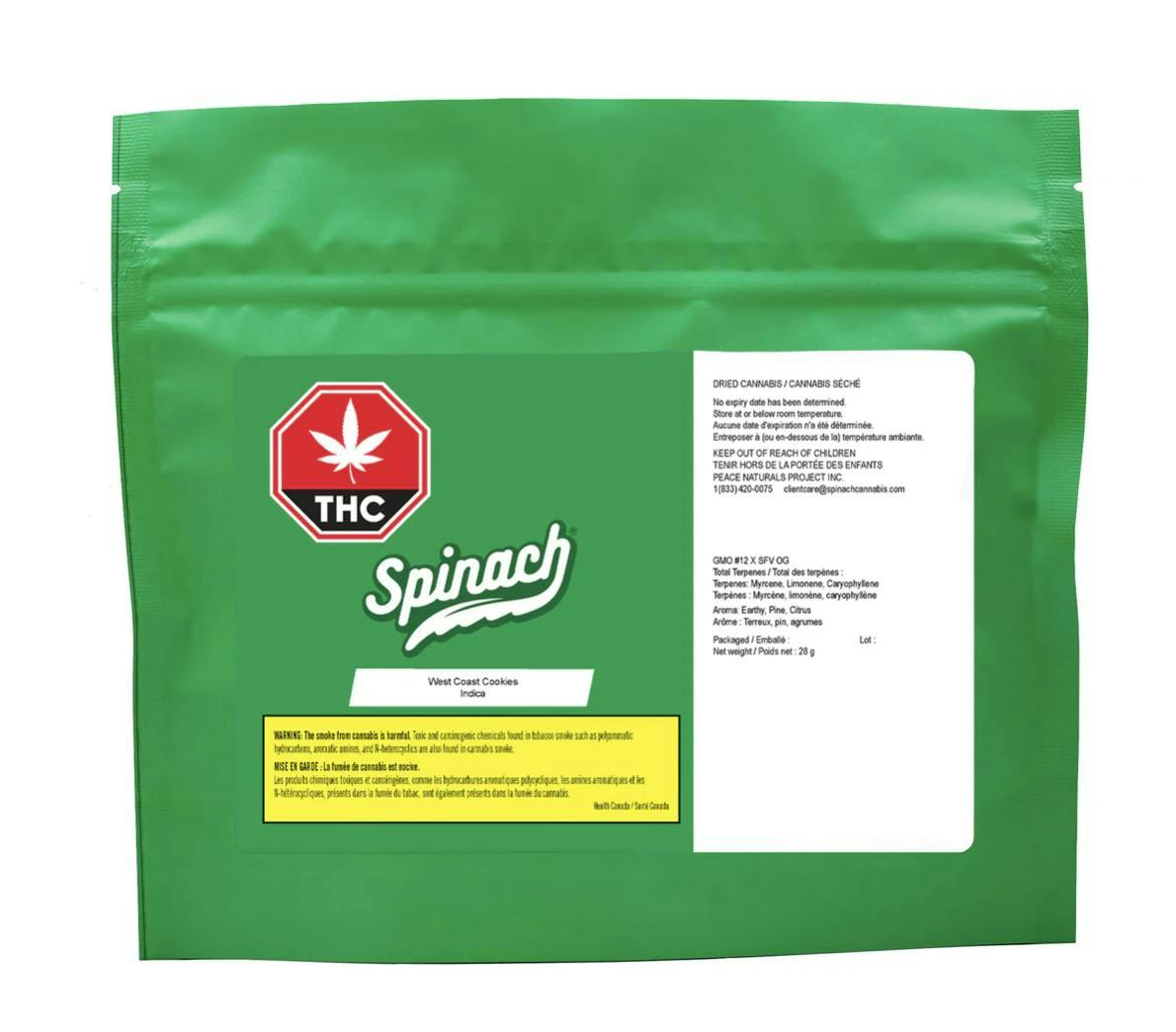 Spinach | West Coast Cookies | Buds | 28g