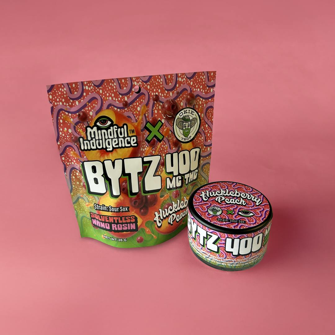 BYTZ - Huckleberry Peach - Nano Rosin Gummies - 2 Pack - 400mg Total by Mindful Indulgence