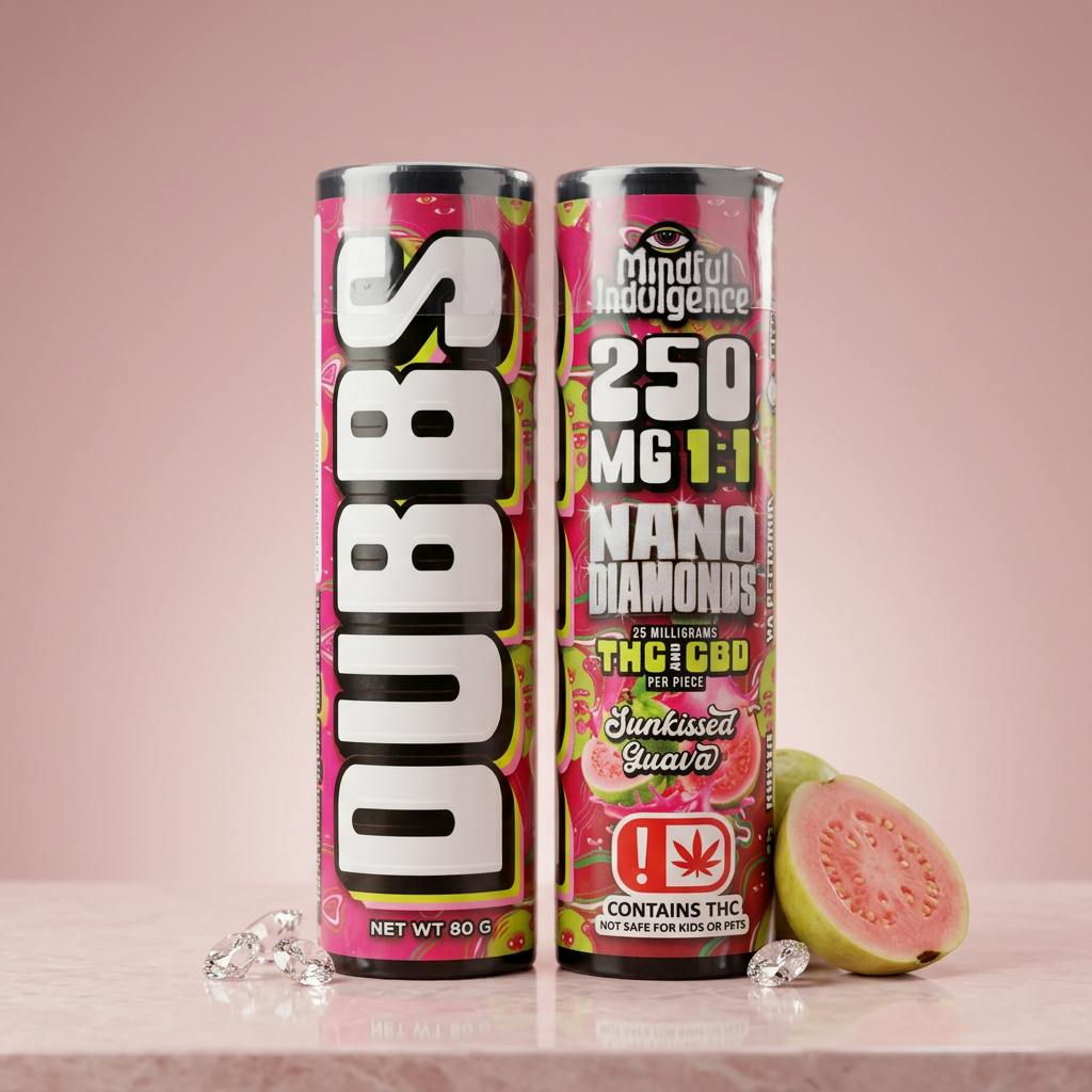 DUBBS - Sun Kissed Guava - 1:1 Nano Diamond Gummies - 25mg - 250mg total by Mindful Indulgence