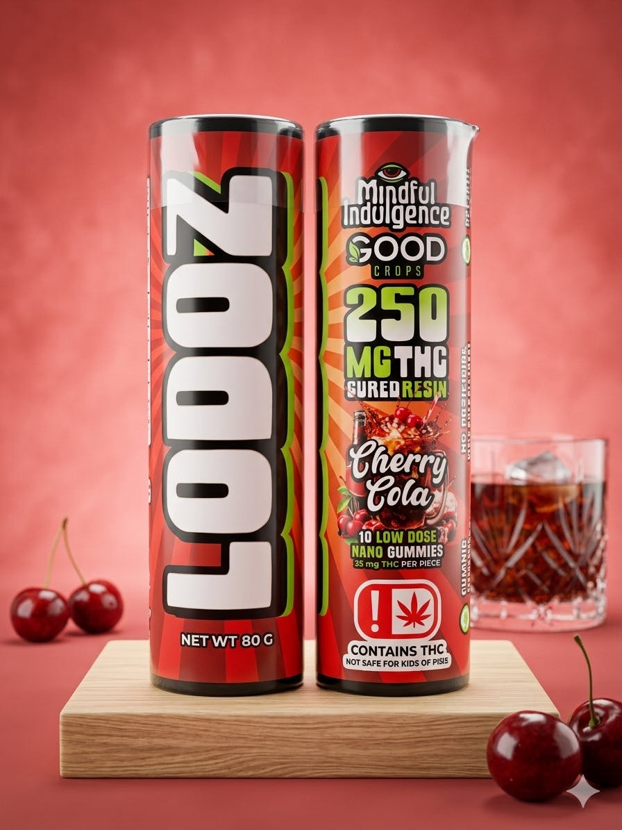 LoDoz - Cherry Cola - Nano Resin Gummies - 25mg each - 250mg total by Mindful Indulgence