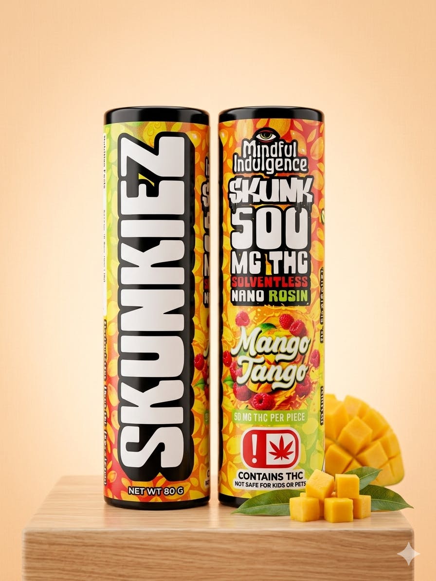 Skunkiez - Mango Tango - Nano Rosin Gummies - 50mg each - 500mg Total by Mindful Indulgence