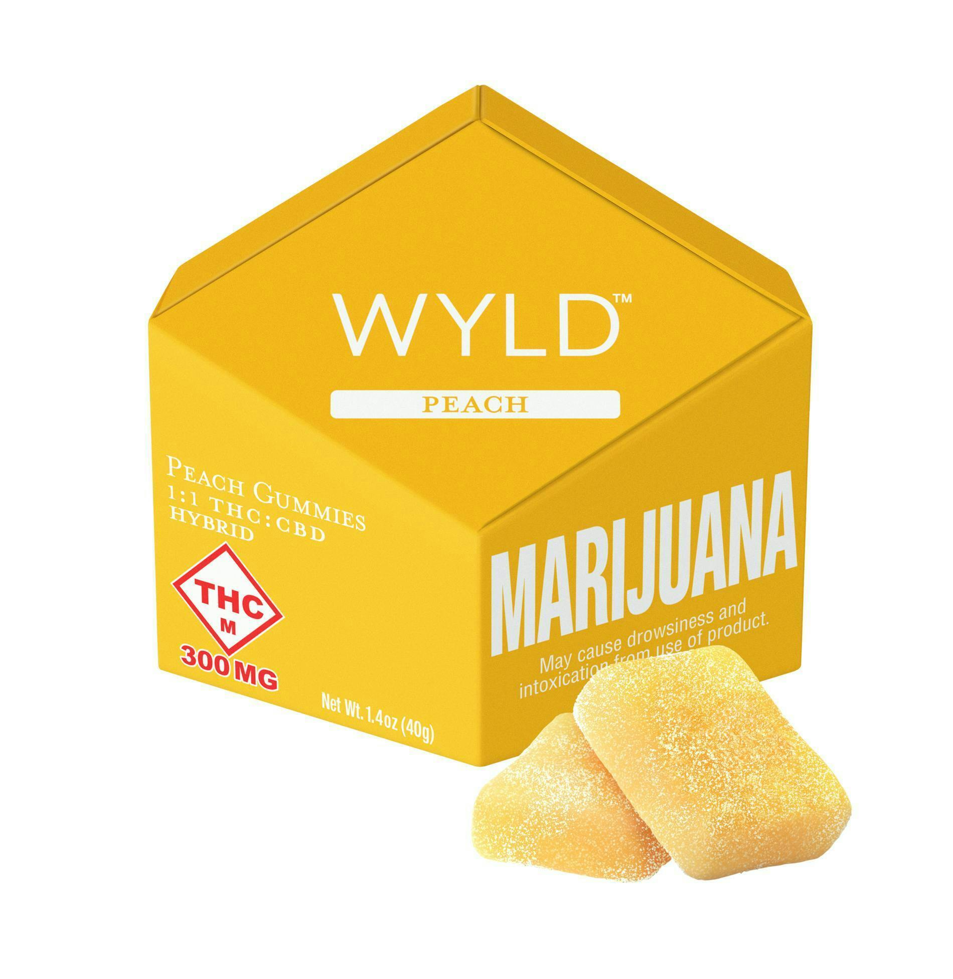 Peach 1:1 THC:CBD Hybrid Gummies | Gummies | 20pk | 15mg/ea by Wyld