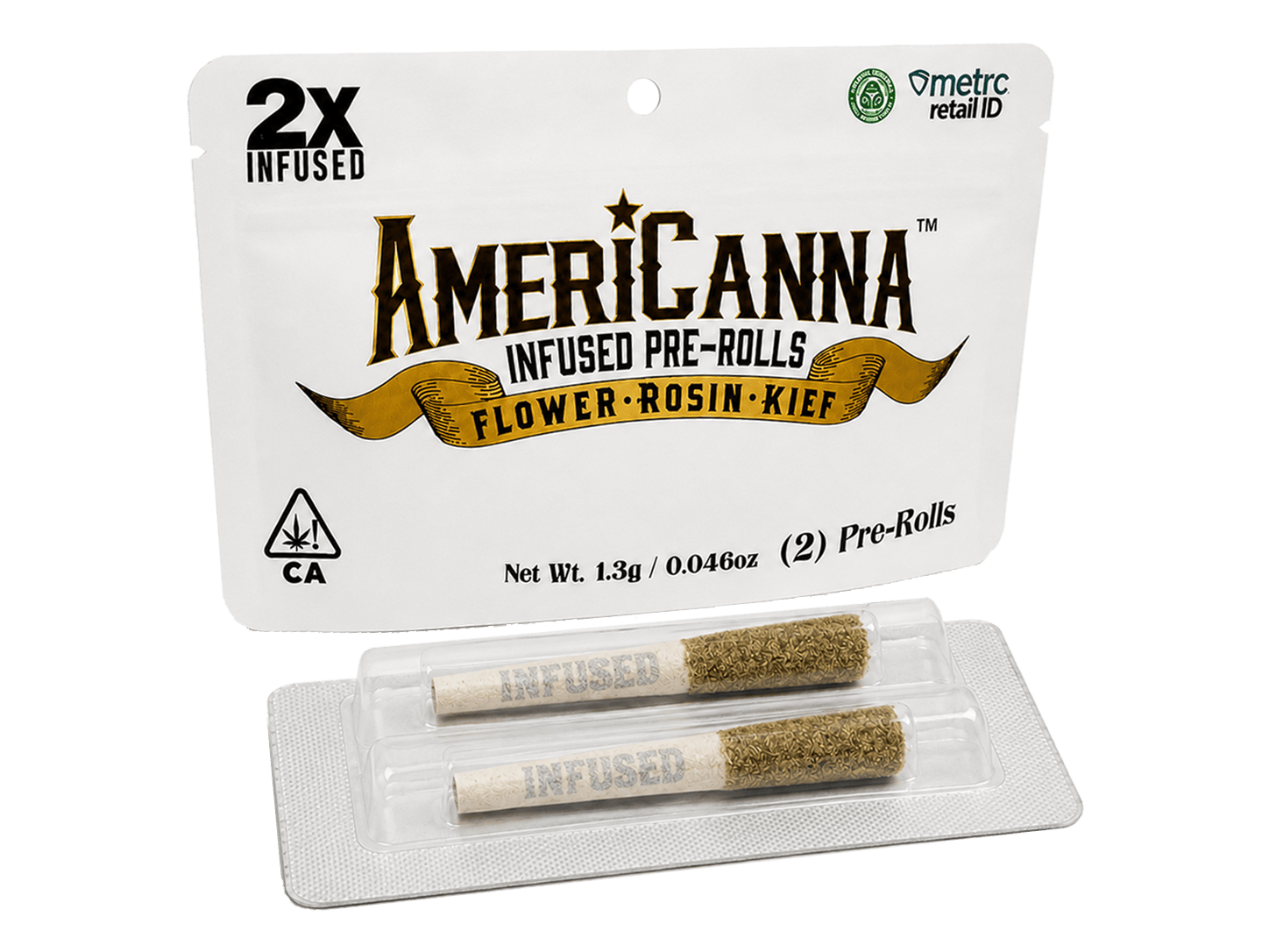 Bacio Gelato 2X Rosin Infused 2pk Pre-rolls (1.3g)