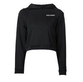 Exclusive White Logo | Black Cropped Hoodie | M