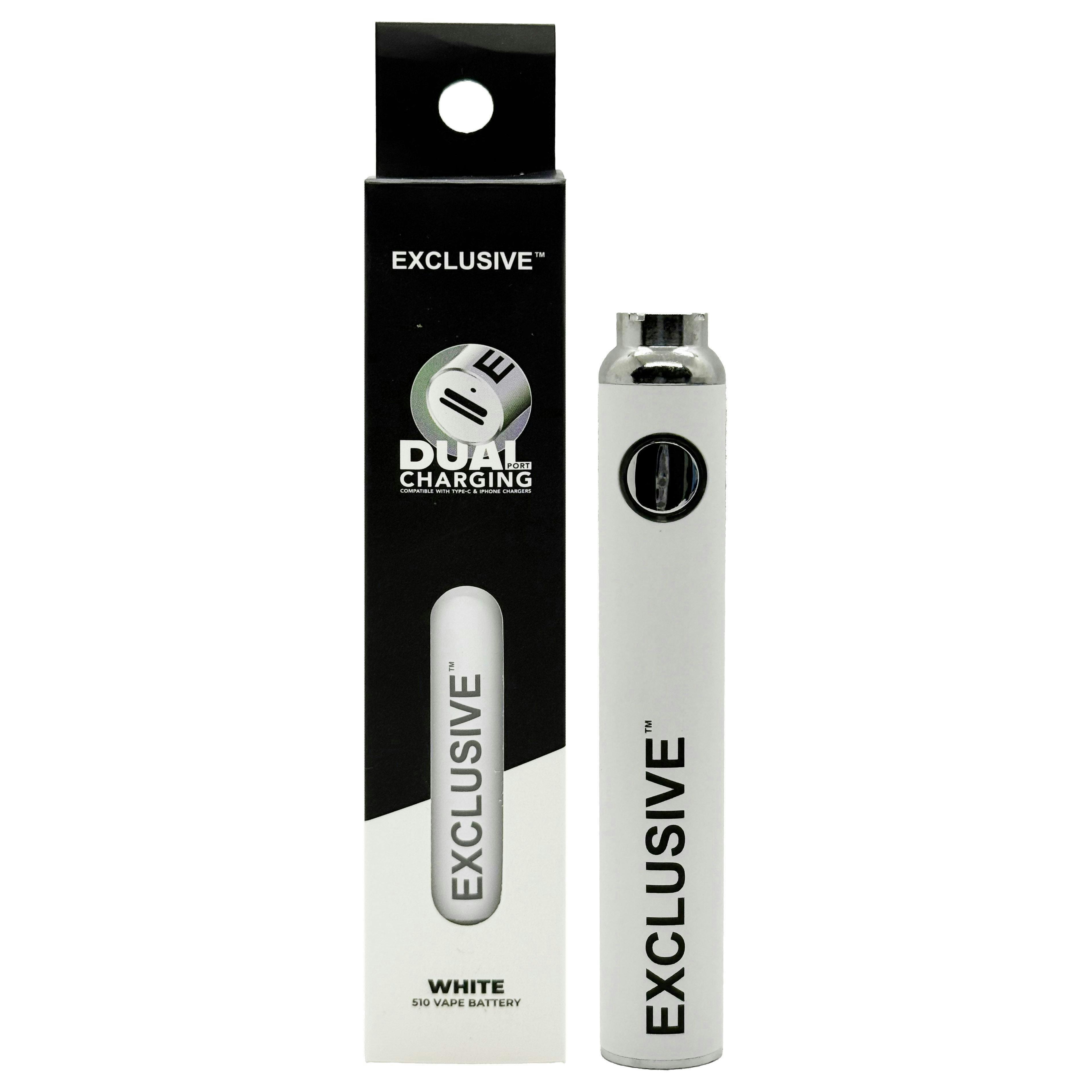 White | 510 Dual Charging Battery | Push Button