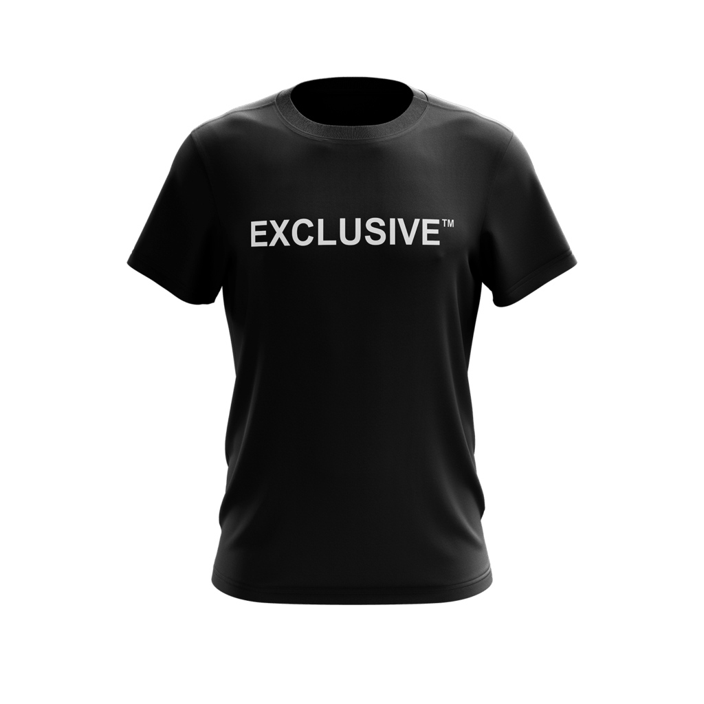 Exclusive White Logo | Black T-Shirt | Medium