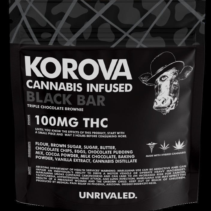 Korova · Triple Chocolate Brownie · Black Bar · Edibles