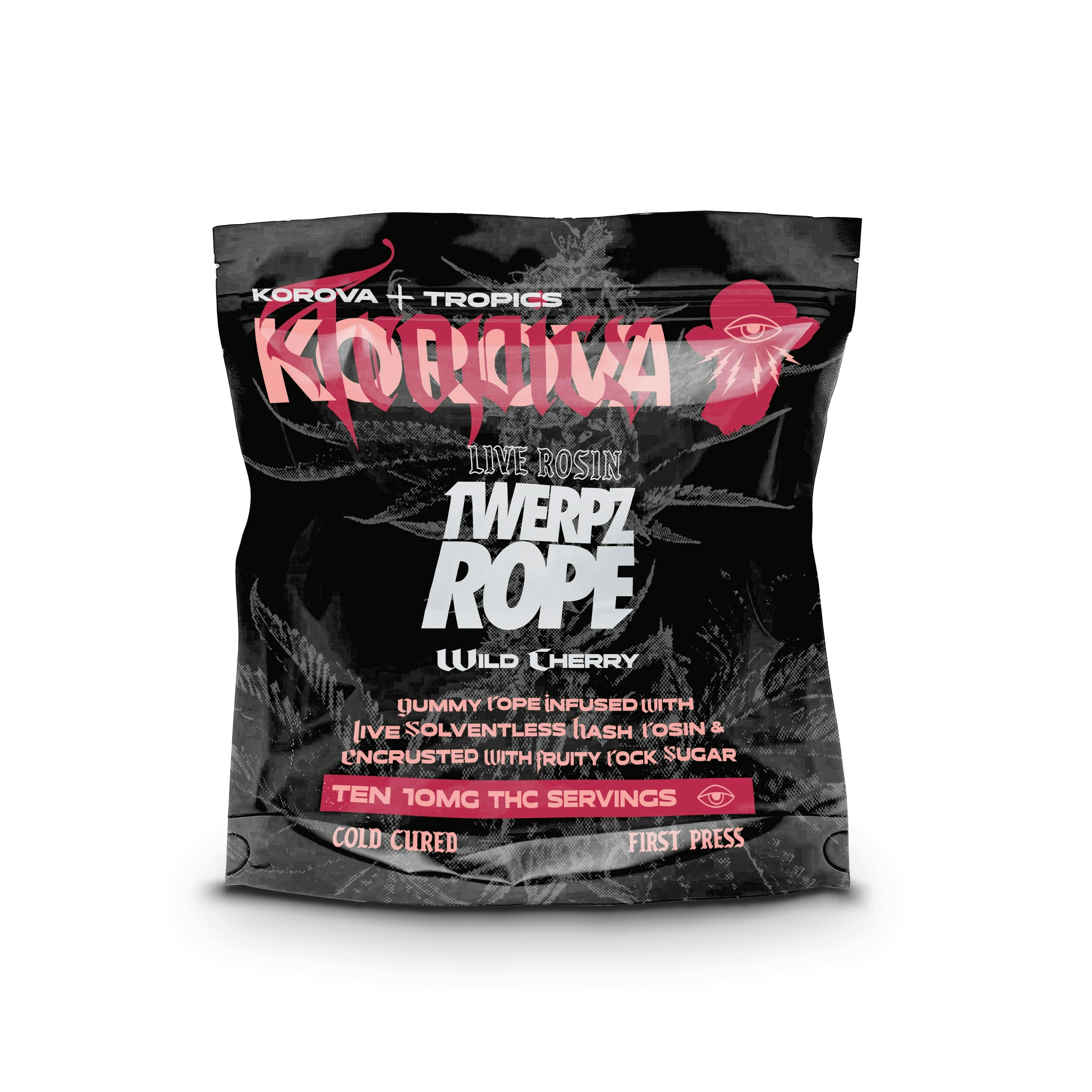 Korova | Wild Cherry Twerpz Rope | Gummies | 10pk | 10mg/ea - Korova