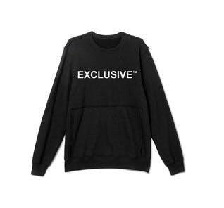 Exclusive Raw Seam Black Crewneck Shirt | Medium