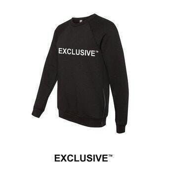 Exclusive White Logo | Black Crewneck With Side Zippers | Shirt | XL